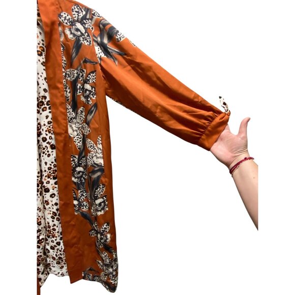 Chicos Reversible Kimono Cardigan Orange Size 1 (M) - Picture 9 of 15